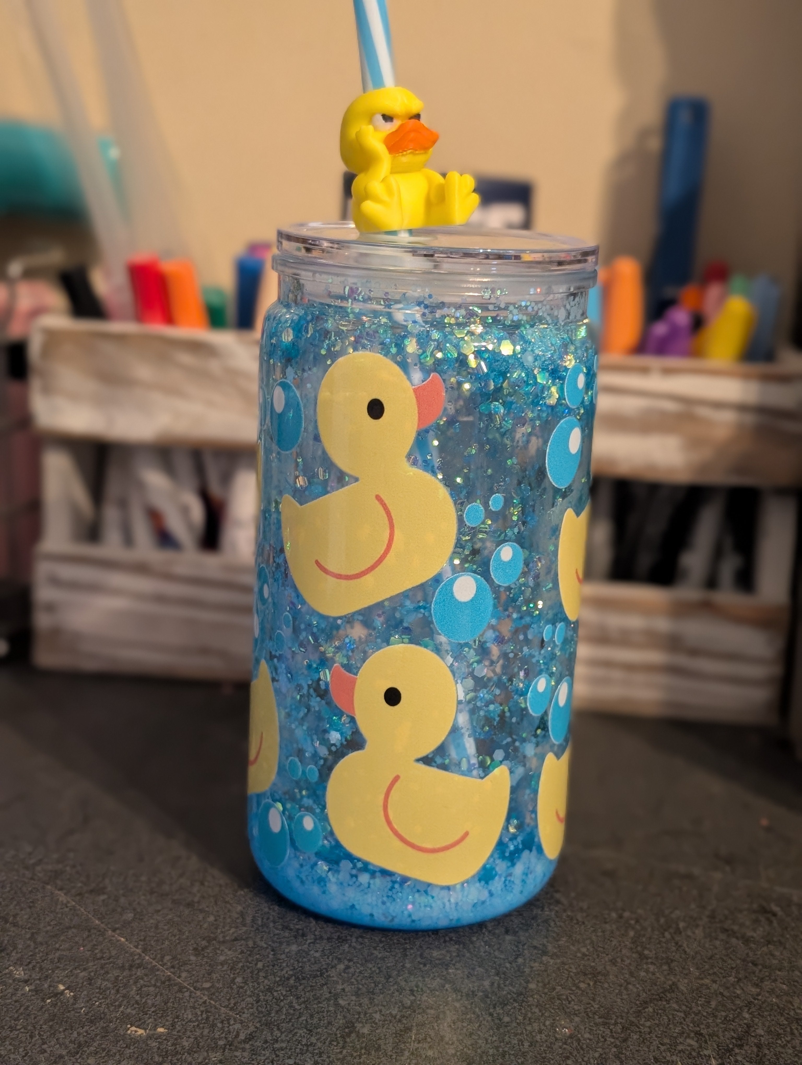 16oz Skinny Tumbler – Duck Design, Acrylic