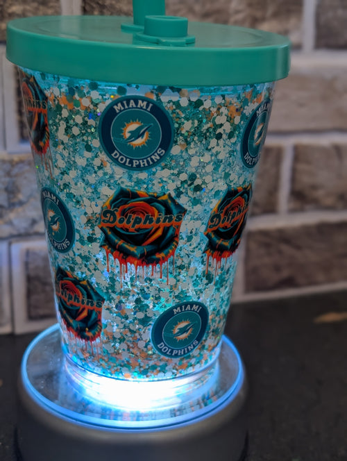 10oz Tumbler – Dolphins Fan Design, Acrylic