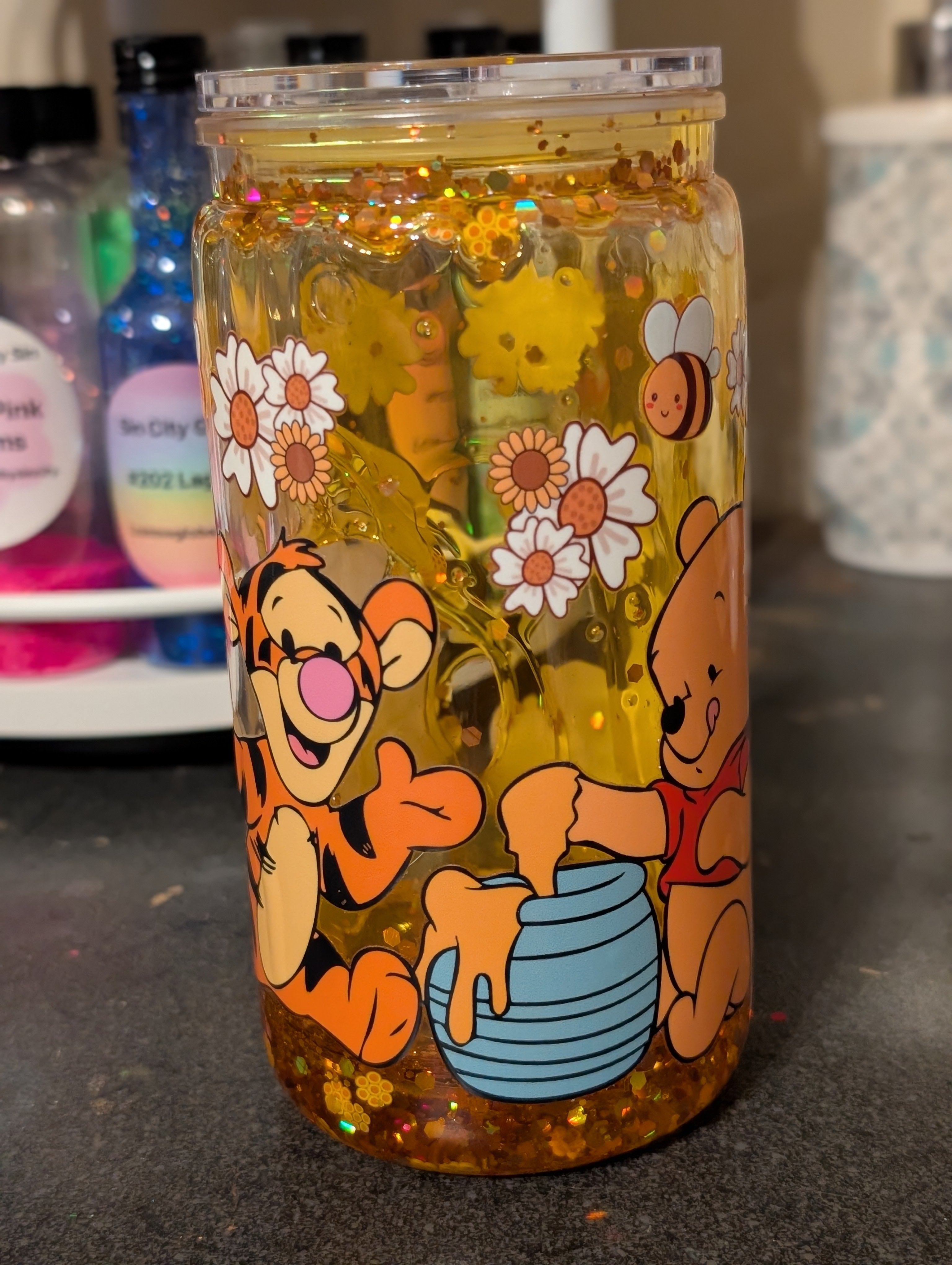 16oz Skinny Tumbler – Winnie the Pooh Design, Acrylic