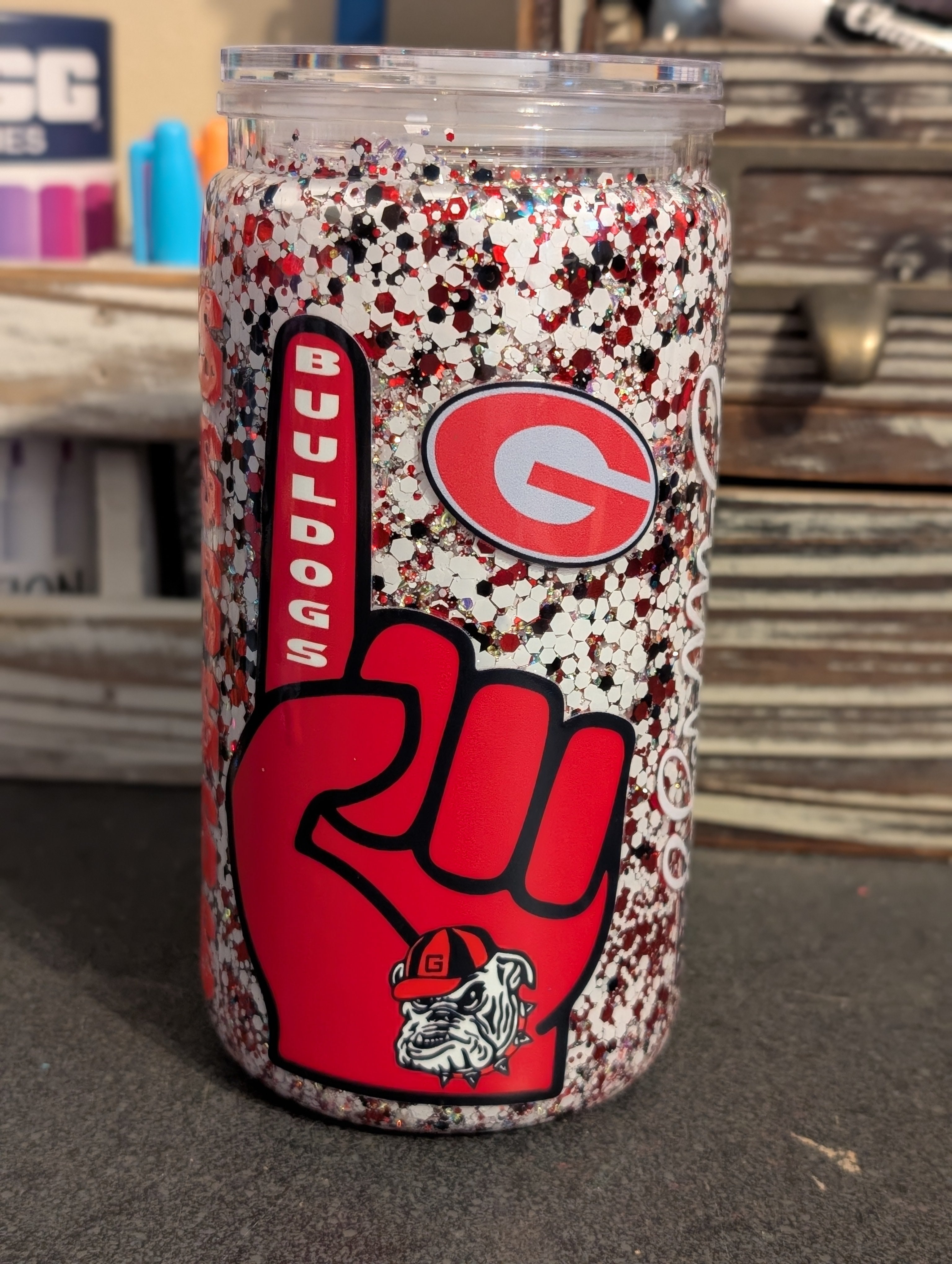 16oz Skinny Tumbler – Bulldogs Fan Design, Acrylic