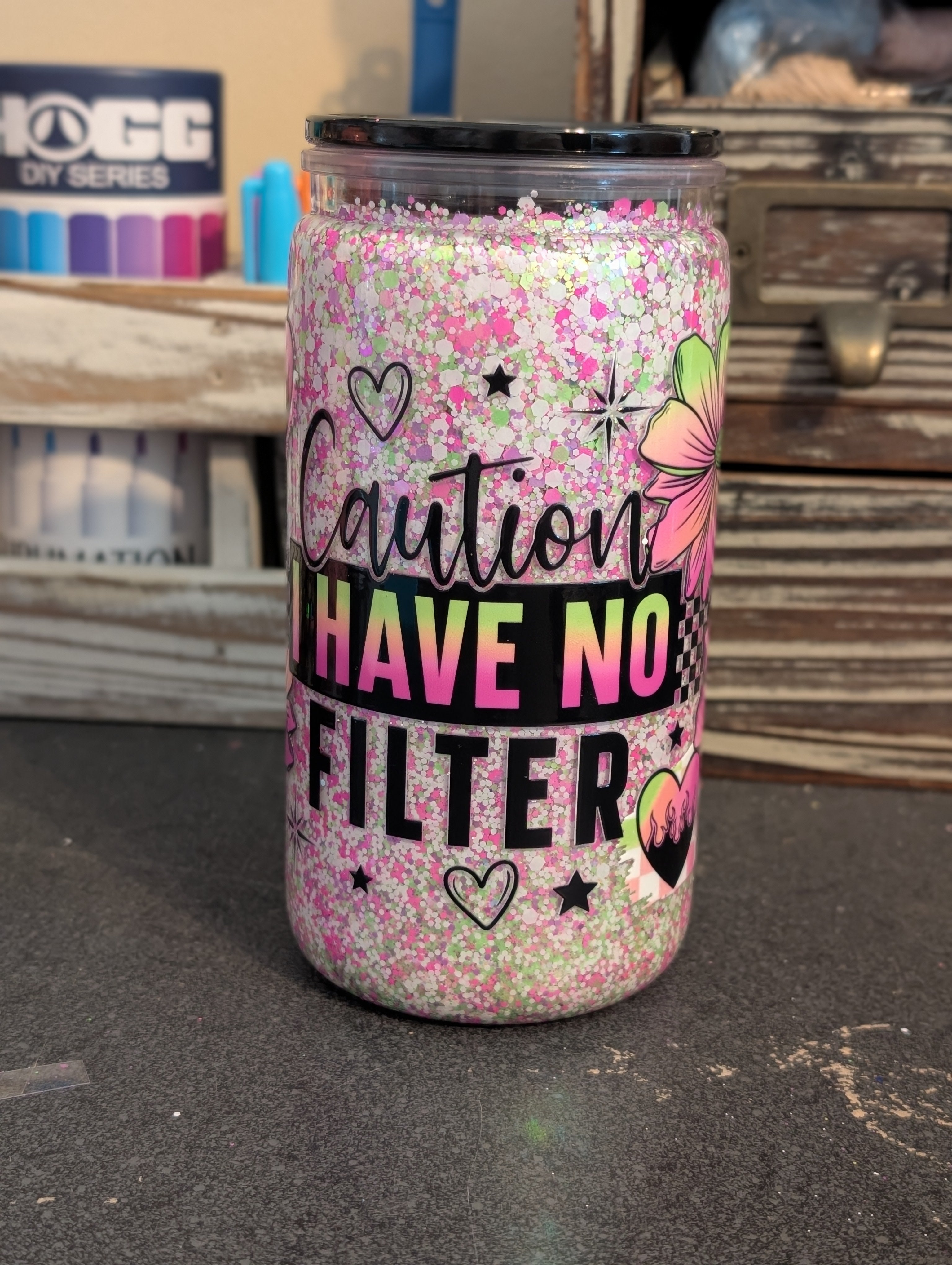 16oz Skinny Tumbler – No Filter Design, Acrylic