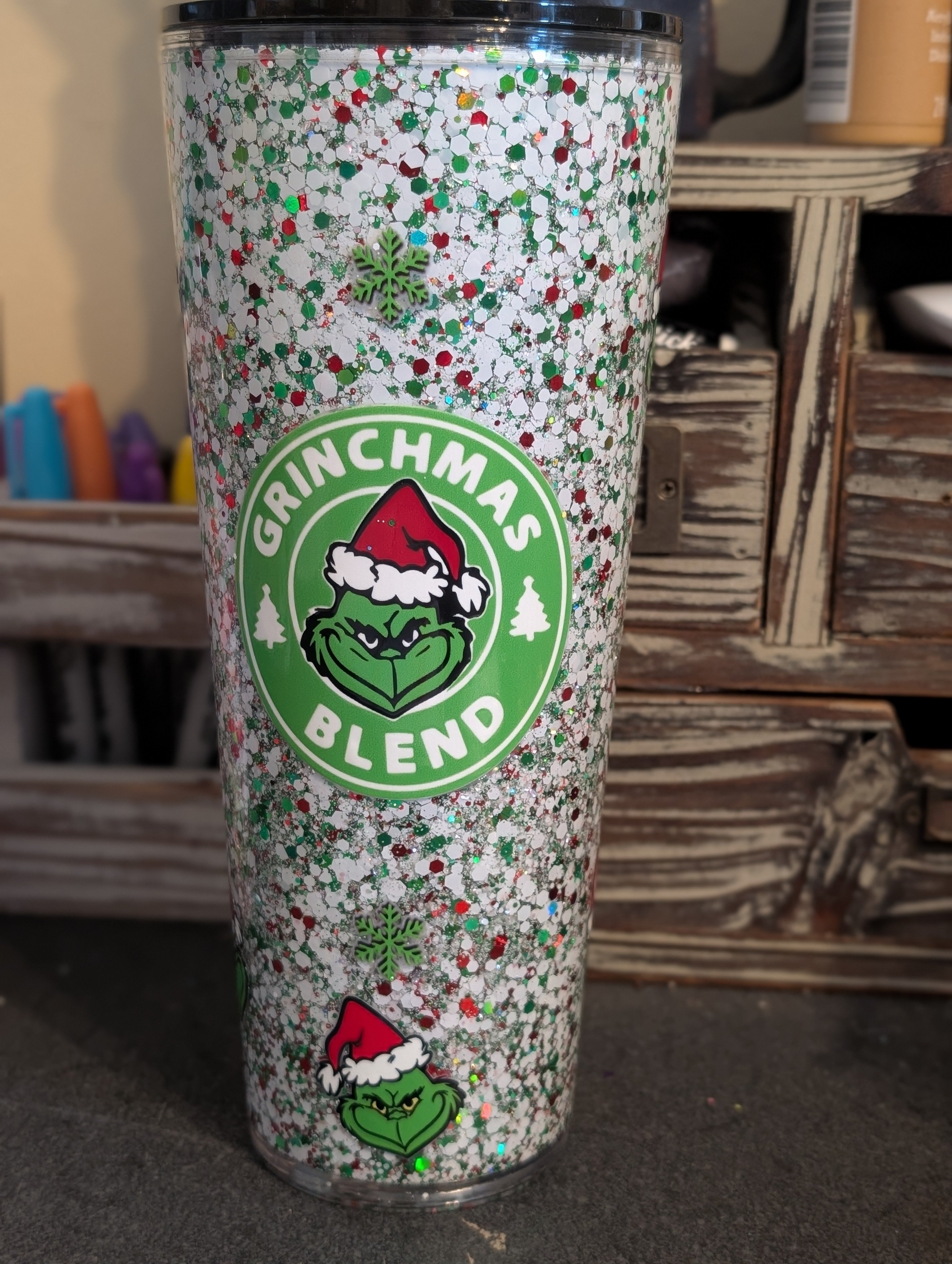 24oz Tumbler – Grinch Christmas Design, Acrylic