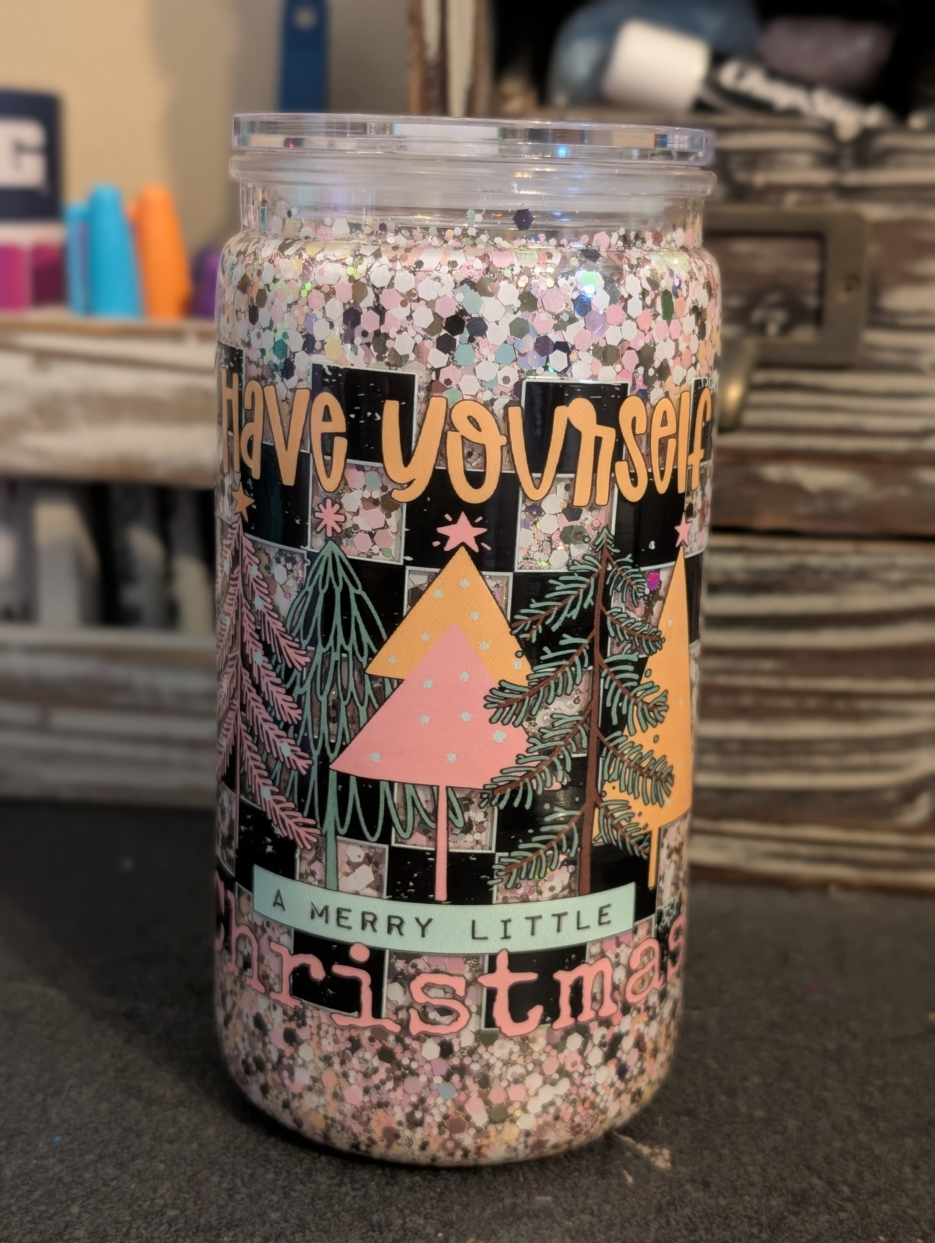 16oz Skinny Tumbler – Merry Christmas Design, Acrylic