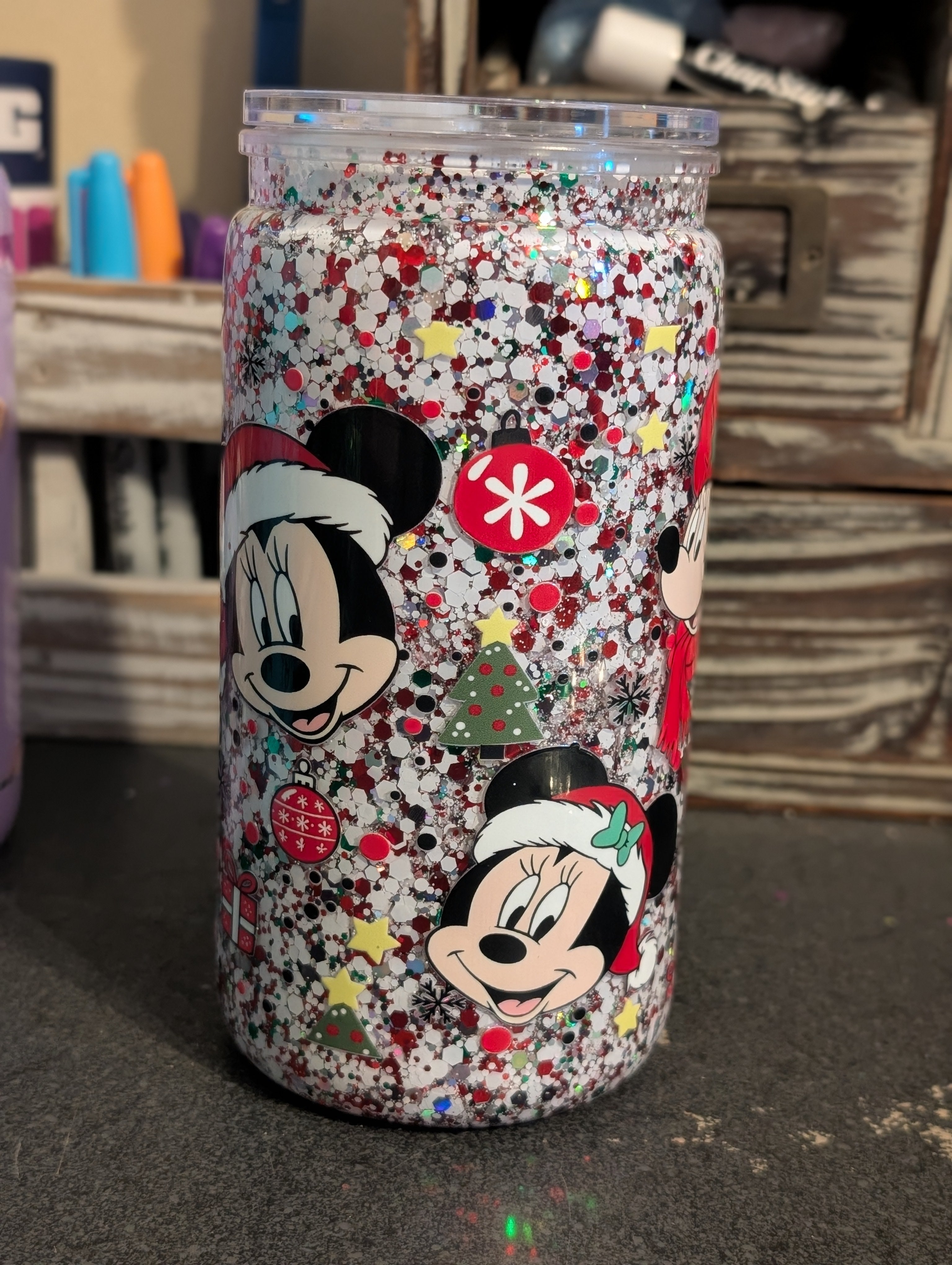 16oz Skinny Tumbler – Mickey Mouse Design, Acrylic